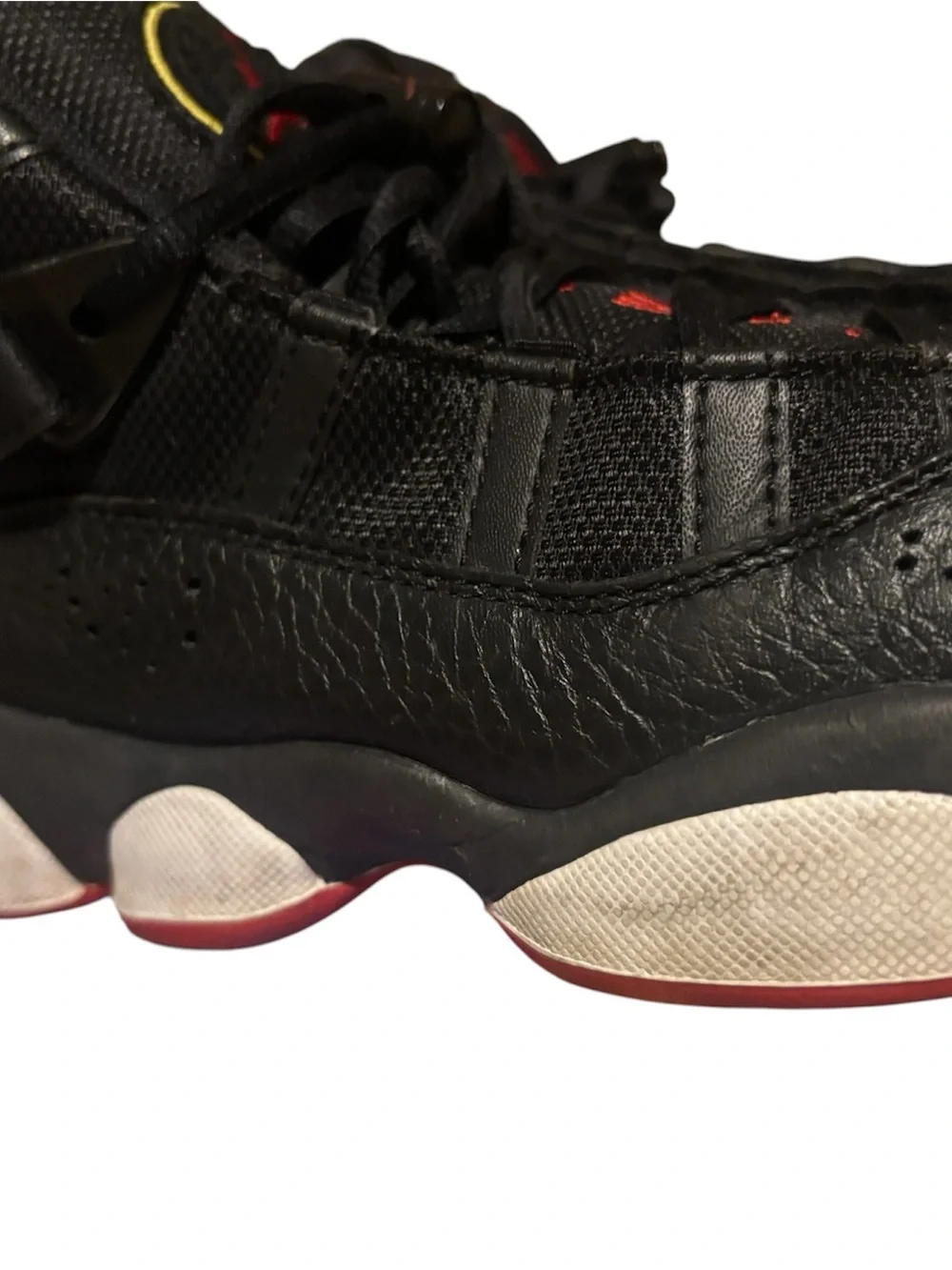 Jordan 6 rings Kids Black, Red & White Sneakers size 6.5